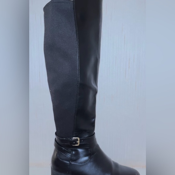 Black over the knee riding boot style with ankle straps. Size 8 - Picture 2 of 4